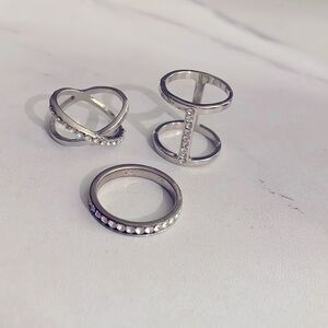 Silver Y2K Stackable Ring Bundle